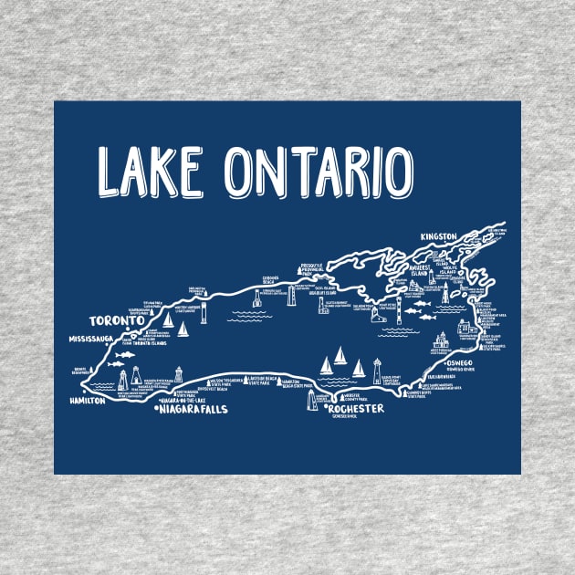 Lake Ontario Map by fiberandgloss